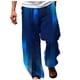 thumbnail image 2 of Pantalones largos de verano para hombre, informales, a la moda, con estampado degradado, cintura elástica, rectos, 2 of 5