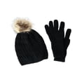 thumbnail image 1 of CTM® Bonnet en Tricot avec Pompon et Ensemble de Gants Assortis (Femmes), 1 of 1