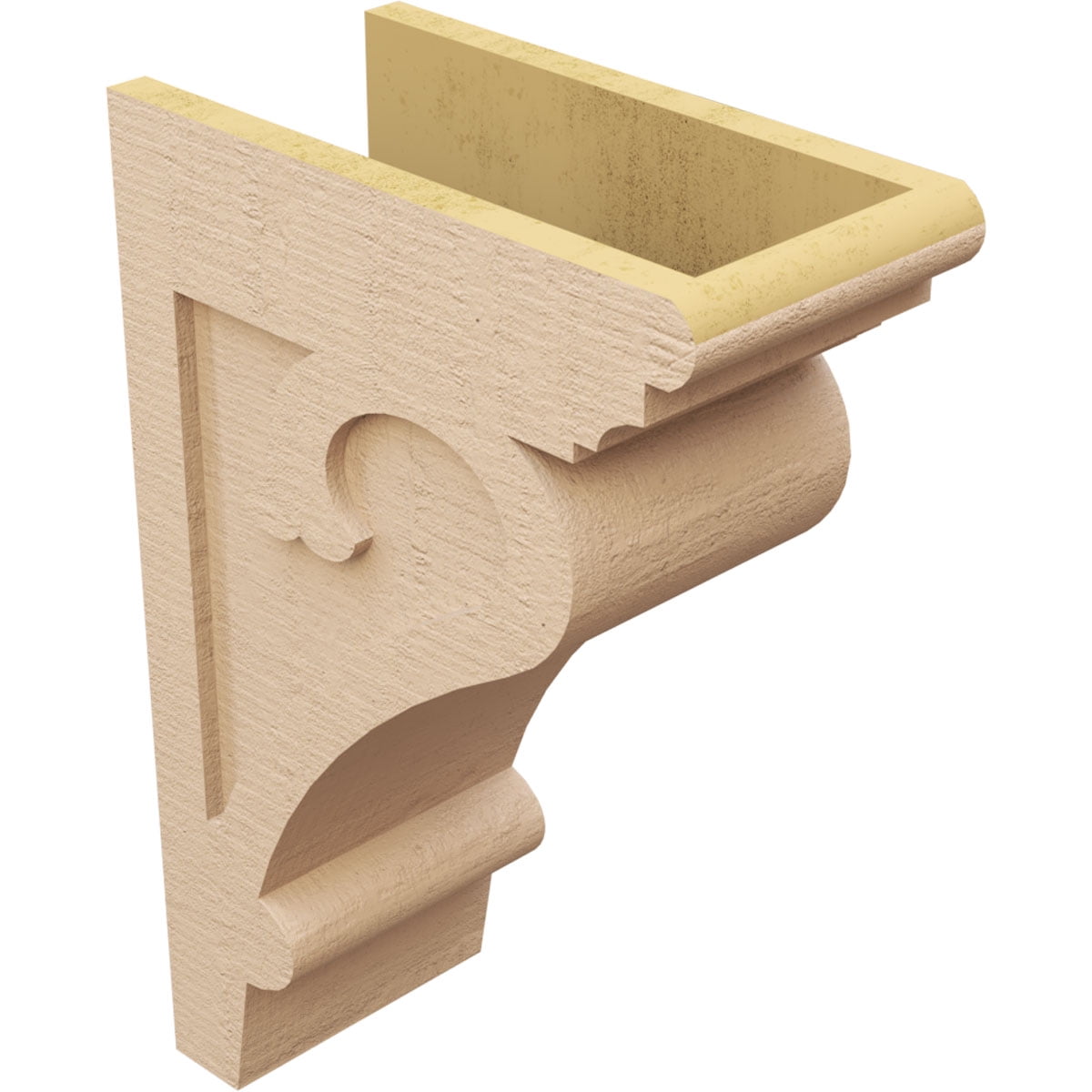 8"W x 16"D x 24"H Classic Mayflower Rough Cedar Woodgrain TimberThane Corbel, Primed Tan