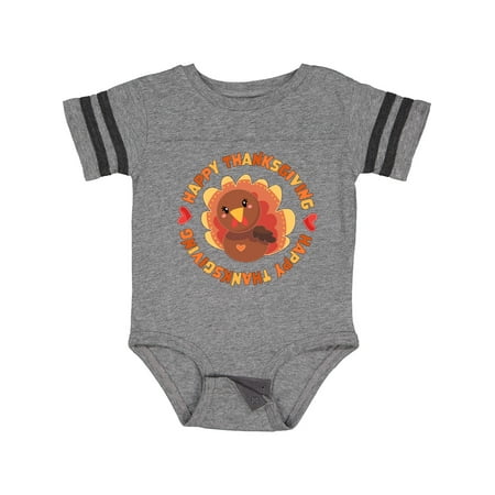 

Inktastic Happy Thanksgiving with Cute Turkey Gift Baby Boy or Baby Girl Bodysuit