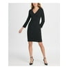 DKNY Womens Black Long Sleeve V Neck Above The Knee Sheath Party Dress Size: 4