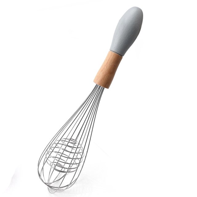 Bate de huevo de alambre de cocina de huevo de acero inoxidable con mango de madera que no se desliza de 10/12 pulgadas Irene Inevent HA044737-01