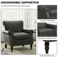thumbnail image 5 of DREAMSIDEA Faux Leather Accent Chair Upholstered Armchair Morden Comfy Living Room Sofa Chair, Black, 5 of 6