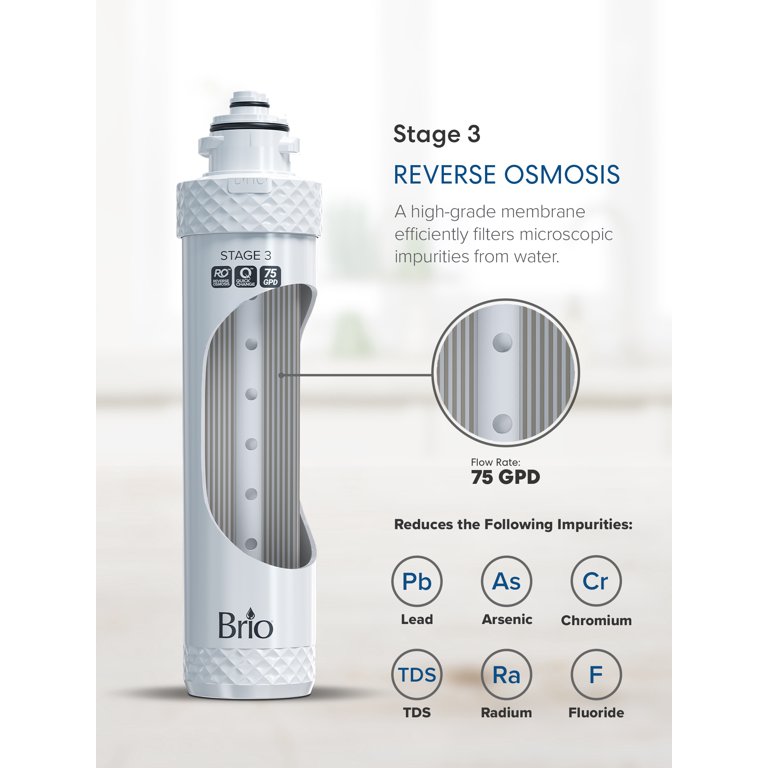 Brio Reverse Osmosis Membrane Replacement - Compatible With ROSL500 & ROSL500WHT Filters