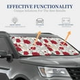 thumbnail image 4 of Xecao Leaves And Anemone Flowers In Red Grey for Foldable Car Sun Shades (2-Pack) offer sun protection with an easy-fold design for convenient windshield shading., 4 of 7