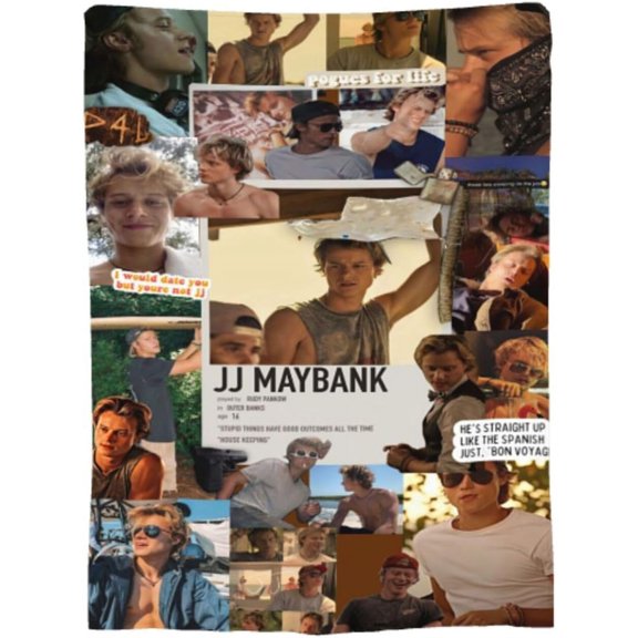 Ultra-Soft JJs Micro Maybanks Fleece Blanket Air Conditioning Blanket Warm Throw Blanket Towel Novel Throws Blankets Nap Blankets for All Season Bed Sofa Home Decor 40"x30" Black