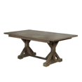 thumbnail image 3 of Rustic Gray Wood 7pc Dining Set with Beige Side Chairs and Skirt Chairs, 3 of 4