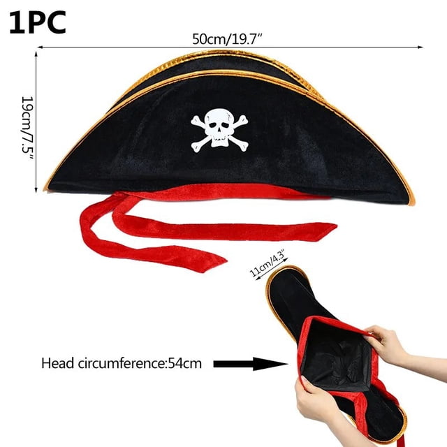 Sombrero de pirata de Halloween para niños y adultos, gorra de capitán Jack de cuero desgastado marrón para fiesta de disfraces, accesorios de Cosplay, 1 unidad