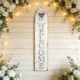 thumbnail image 4 of Large Wood Welcome Sign for Front Door,Farmhouse Welcome Wall Decor with Bee Design, Rustic Outdoor Porch Sign Ready to Hang 43x9 Inch, 4 of 6