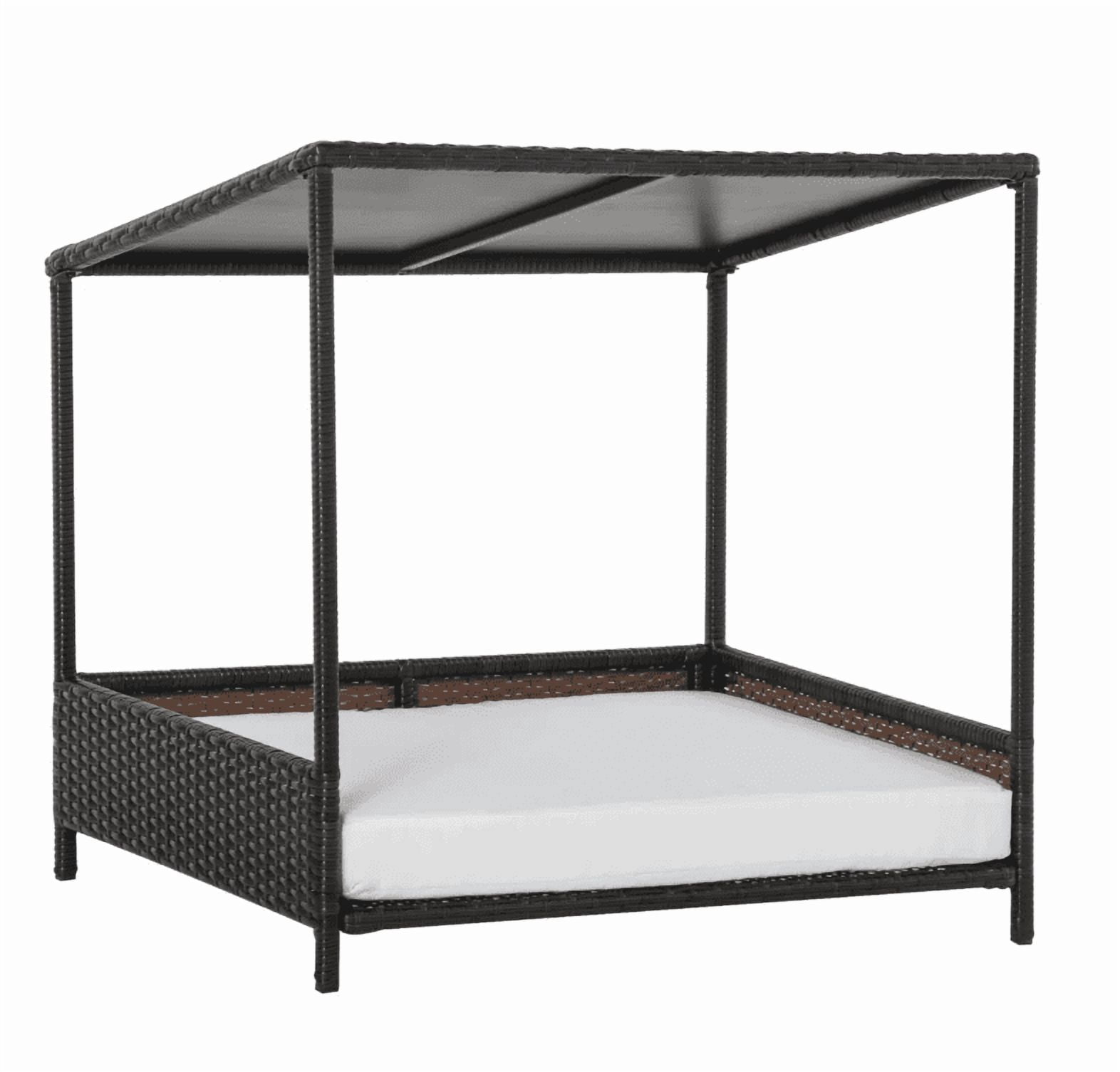 Dog House Raised Rattan Puppy Bed , Brown