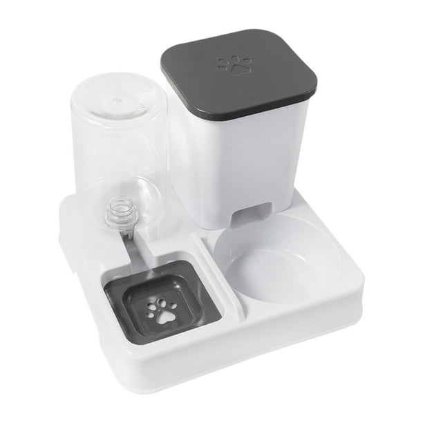 Alimentador de gato para perros automático 2 en 1 alimentador y acogedor para gatos interiores cachorros gris