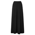 thumbnail image 4 of JGGSPWM Women's Fashion Long Skirts Flowy High Waist A Line Maxi Skirts Solid Color Casual Summer Pleated Midi Skirt with Pocket Black S, 4 of 7