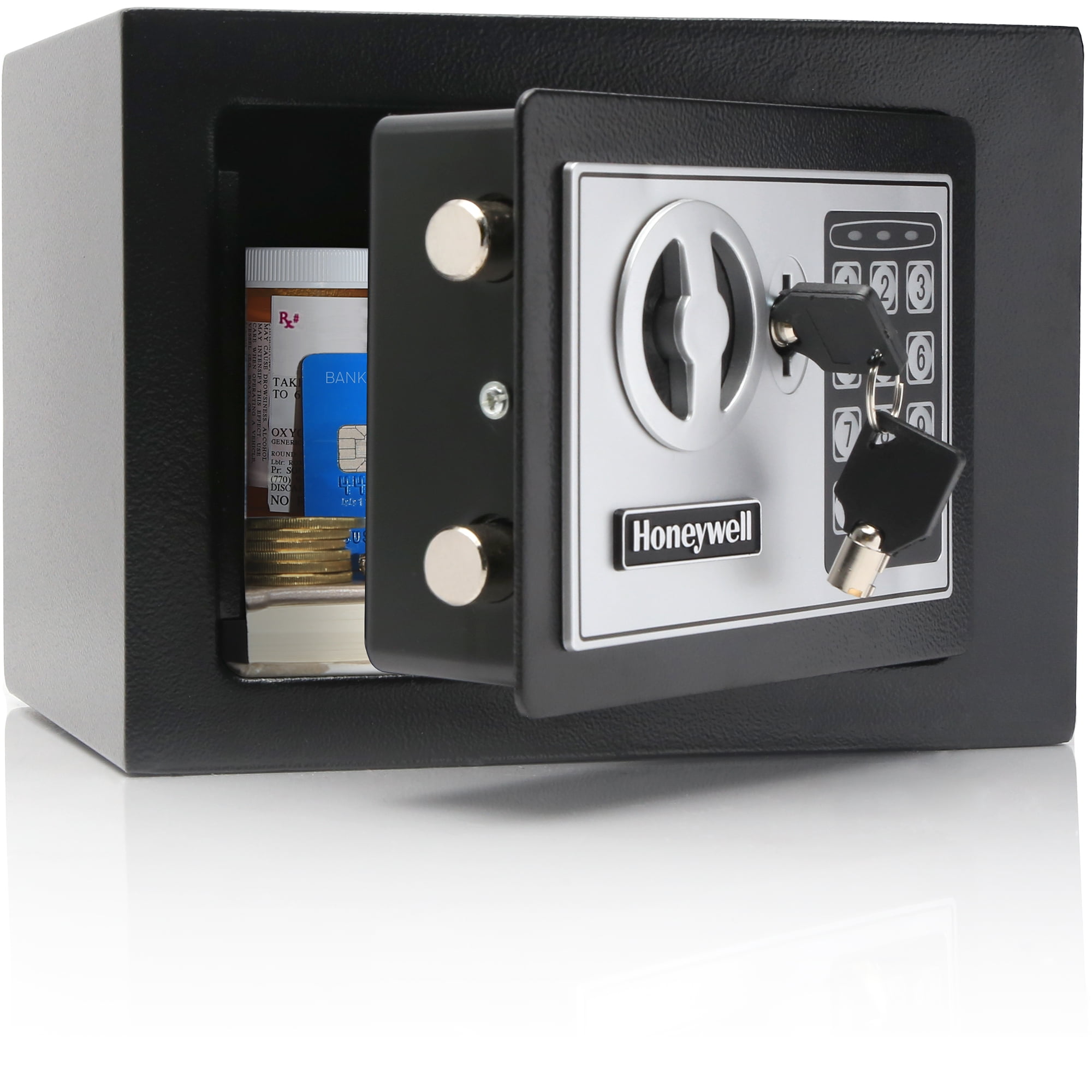 Honeywell Safes, 0.17 Cu Ft, Small Black Steel Security Safe with