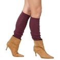 thumbnail image 4 of KESIS Women's Cable Knit Leg Warmers Knitted Crochet Long Socks Burgundy, 4 of 6