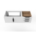 thumbnail image 2 of Alpine 48" Wood Floating Vanity Base in White with Black Handles, 2 of 5