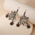 thumbnail image 5 of YIKA Halloween Decoration Halloween Black Araneid Web Dangle Earrings Red Rhinestone Araneid Punk Style Party Accessories Women's Earrings Halloween Ornaments, 5 of 8