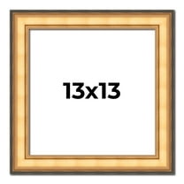 13x13 Frame Gold Plein Aire Solid Wood Picture Frame Width 2 Inches | Interior Frame Depth 0.5