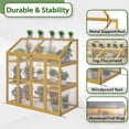 thumbnail image 6 of DEALTOPS Cold Frame Greenhouse for Plants, Wooden Greenhouse Cabinet Garden Shed with Polycarbonate Sheet and Foldable Top, Natural, 6 of 7