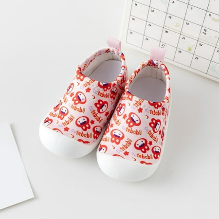 

Hbdhejl Toddler Boys Girls Shoes Kids Leisure Shoes Canvas Soft Bottom Breathable On Sport Shoes Socks Shoes Pink 18-24 Months