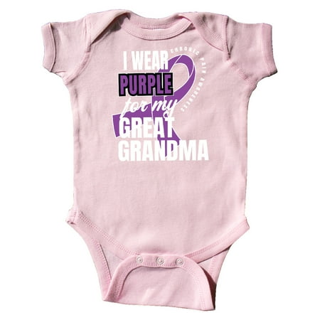 

Inktastic Chronic Pain I Wear Purple For My Great Grandma Gift Baby Boy or Baby Girl Bodysuit