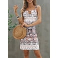 thumbnail image 2 of Asyoly Summer Women's One Shoulder key hole Sexy Dress Boho Printed Sleeveless Dress Beach Mini Dress, 2 of 5