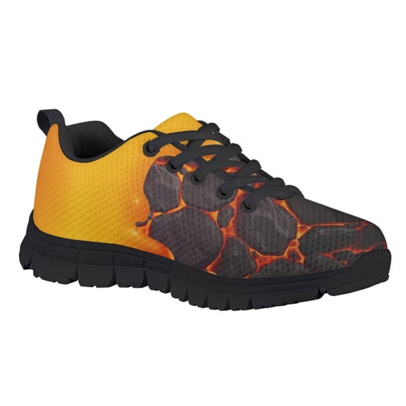 Uourmeti Kids Sneakers Size 12.5 Knitted Mesh Tennis Shoes Boys Girls Fire Lave Lightweight Sneaker Lace up Athletic Running Shoes