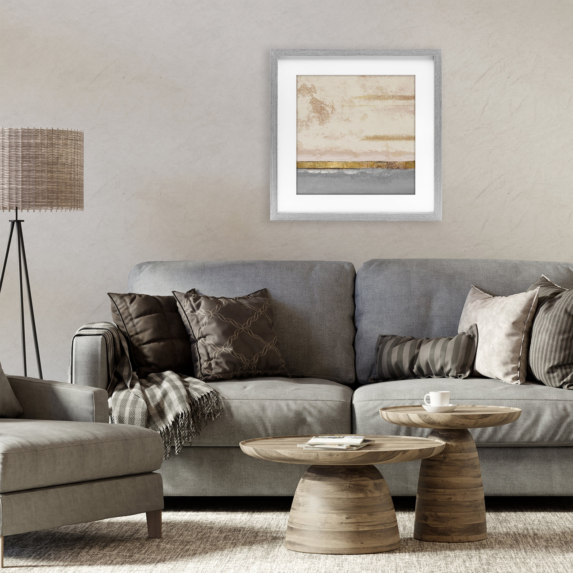 Stupell Industries Soft Sea Abstract Gray Framed Print Under Glass, design by Patricia Pinto