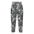 thumbnail image 4 of LEBONYARD Womens Capris for Summer,Womens Athletic Cropped Pants Floral Printing Casual Elastic Waist Beach Pants Gray XL, 4 of 5