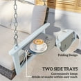 thumbnail image 6 of Outsunny 3 Person Outdoor Hanging Wicker Porch Swing Bench with Cup Holders, Cushions, and Chains, 800 LBS Capacity for Garden Backyard, Natural, 6 of 9