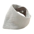 thumbnail image 3 of Babero para bebé, transpirable, triangular, absorbente, ajustable, con broches de tela Gris claro, 3 of 9