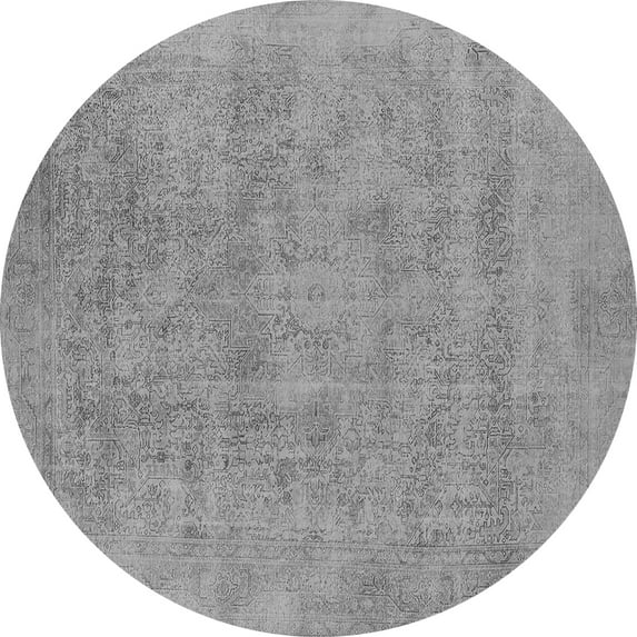 Ahgly Company Indoor Round Oriental Gray Industrial Area Rugs, 8' Round