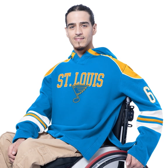 Men's G-III Sports by Carl Banks Blue St. Louis Blues Adaptive Wear Lord Stanley Hooded Long Sleeve Sweatshirt