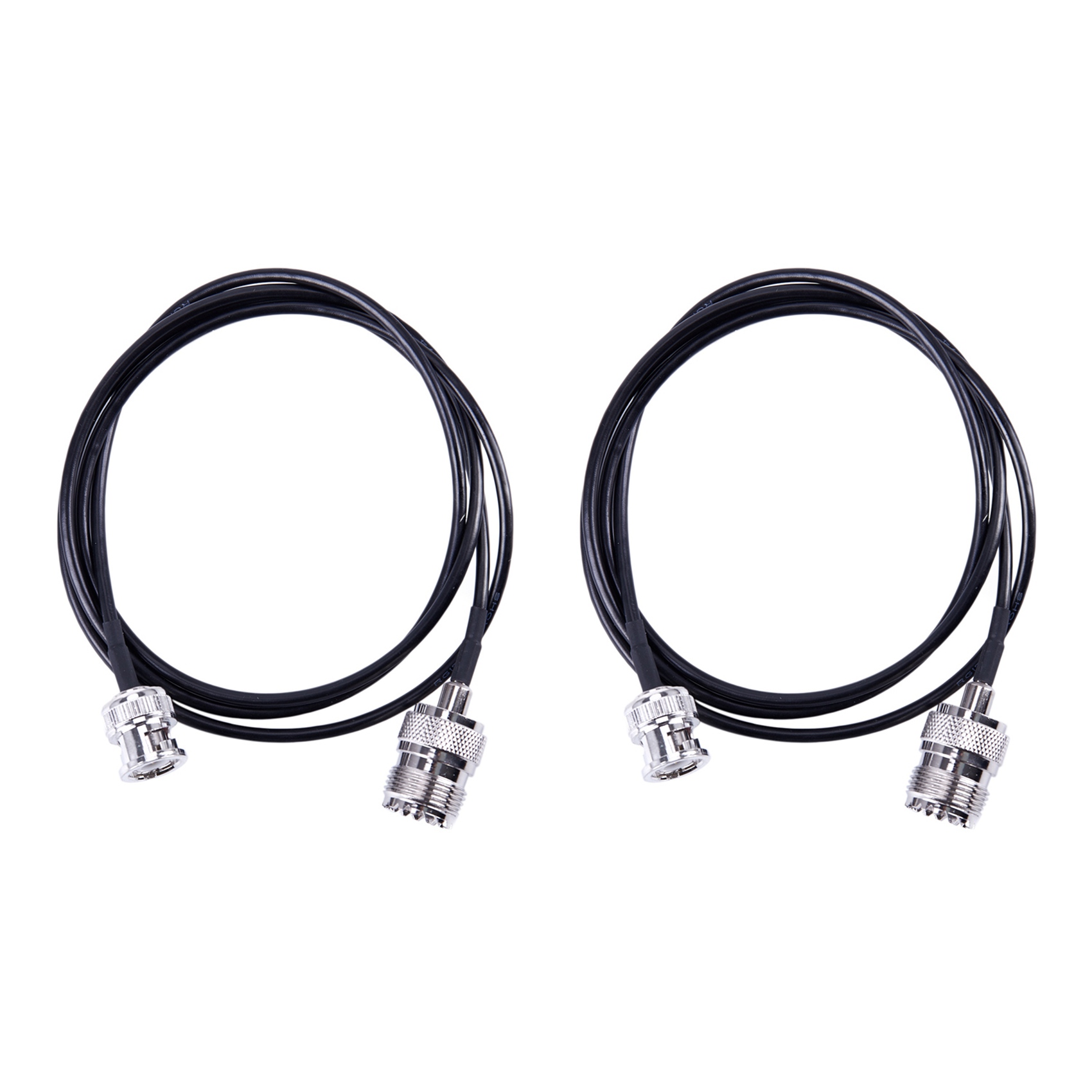 2X RF UHF VHF Radio Coaxial Antenna Cable BNC Male to UHF SO239 58U