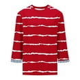 thumbnail image 6 of LiMoi Women's Striped Blouse 3/4 Sleeve Round Neck Comfort Fit Top Tees Tshirts for Everyday Wear My Order My Items, 6 of 6