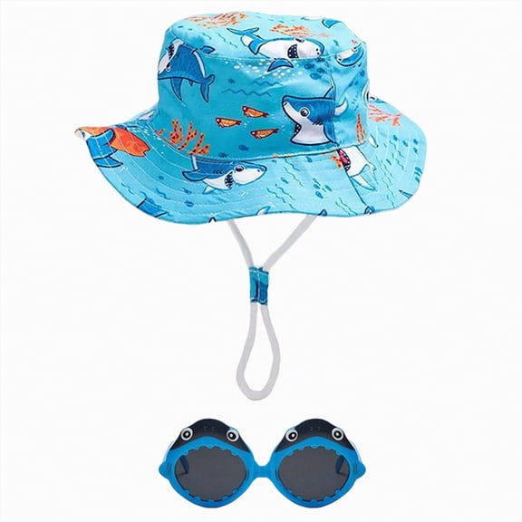Kids Cotton Bucket Hat Sun Beach Cap for Boys Girls,soft,breathable,lightweight 1-3 Years