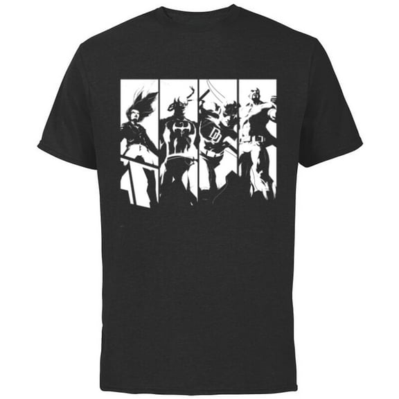 Marvel The Defenders Super Hero Team - Short Sleeve Cotton T-Shirt for Adults - Customized-Black