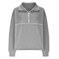 thumbnail image 4 of Fanxing Fall Quarter Zip Pullovers Juniors Girls Cute Sweatshirt Fall Long Sleeve Tops Blouse Graphic Pullover Blouse for Teen Girls S,M,L,XL,XXL Gray,S, 4 of 7