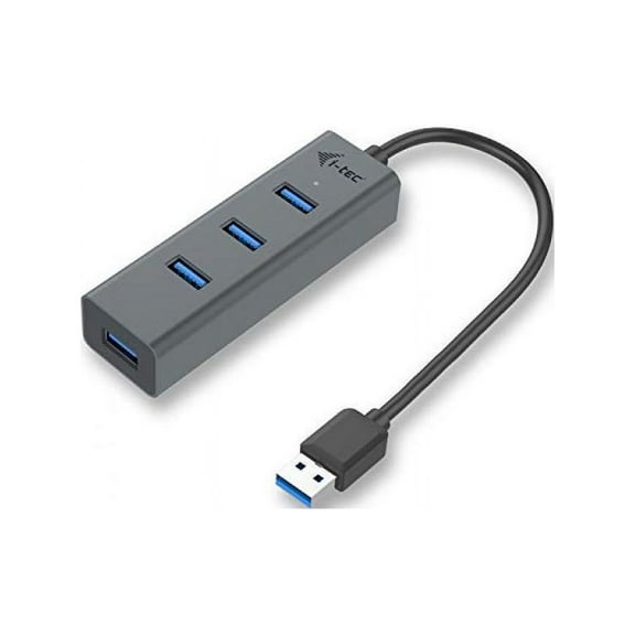 i-tec USB 3.0 Metal 4-Port USB HUB - 4X USB 3.0 Port for Windows MacOS Android ChromeOS, Grey