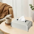 thumbnail image 4 of JLFNYA Leather Tissue Box Cover, Kleenex Box Cover, Rectangular PU Leather Square Tissue Box, Tissue Box Cover Square, Suitable for Vanity Countertop, Night Stands, Bedroom, Livingroom, 4 of 7