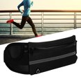 thumbnail image 4 of Sport Pouch, Reflective Adjustable Elastic Belt Shock Absorption Waist Pack Breathable With Earphone Hole For Gym For Cycling For Runner Black, 4 of 8