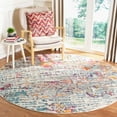 thumbnail image 2 of SAFAVIEH Madison Xanthia Abstract Area Rug, Light Blue/Orange, 6'7" x 6'7" Round, 2 of 7