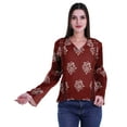 thumbnail image 4 of Moomaya Kurta Col Kurta Dentelle Détails Imprimé Manches Longues Tunique, 4 of 5