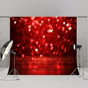 MOHome 7x5ft Red Valentine's Day Backdrops for Photography Red Love Photo Booth Backdrop
