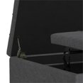 thumbnail image 2 of Pemberly Row Square Transitional Wood & Fabric Storage Ottoman in Gray, 2 of 9