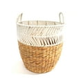 thumbnail image 1 of Hometrends Woven Fabric Rope & Water Hyacinth Storage Basket, Large, 1 of 6