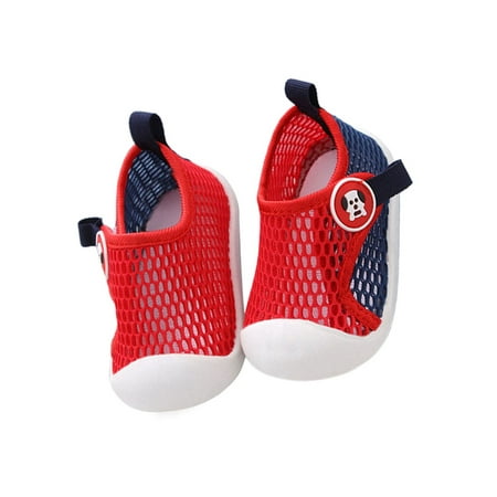 

UKAP Boys Girls Shoes Breathable Flats Comfort Sneakers Low Top Casual Sneaker Children Walking Shoe Mesh Lightweight Red 6.5C