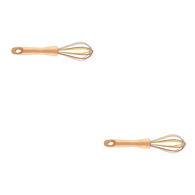 Bewildely Batidor de silicona batidor de huevos Manual mango de batidora de crema de de mano herramienta de cocina para hornear 8 pulgadas 2piezas Bewildely CBP022758