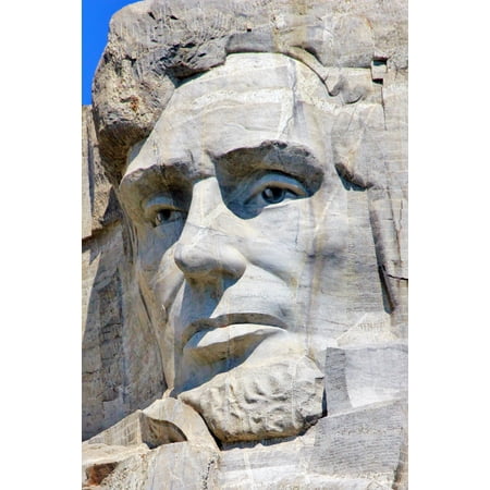 24x36 gallery poster, President Abraham Lincoln's image carved into the stone of Mount Rushmore