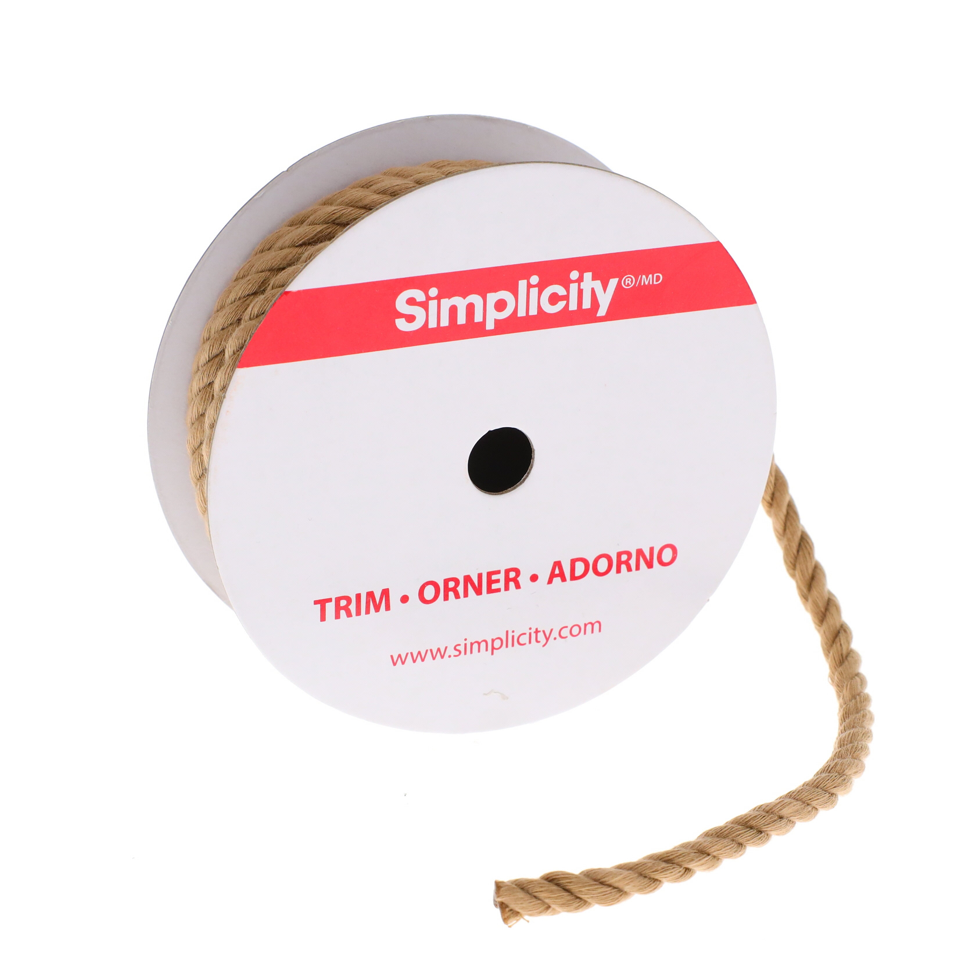 Simplicity Trim, Tan 1/4 inch X 3 Yards, 3 Ply Twisted Cord Trim