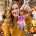 thumbnail image 7 of Bow Ghost Acrylic Hanging Charm 2D Flat Halloween Decor Pendant Multi Style For Backpack Christmas Tree Home Party Holiday Scene Ornament.C, 7 of 7